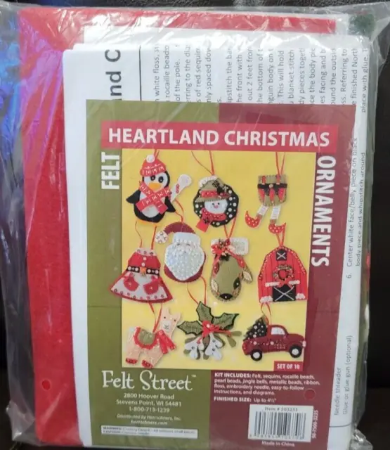 Fieltro Street Heartland Navidad Adornos Fieltro & Lentejuelas Kit Set De
