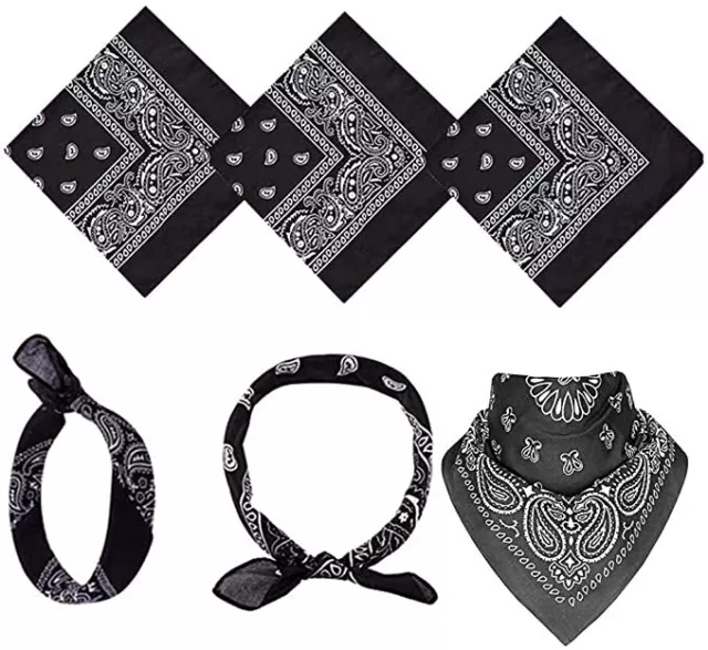 Bandana 100 Cotton Paisley Print Double-Sided Scarf Head Neck Face Mask 22"X22" 3