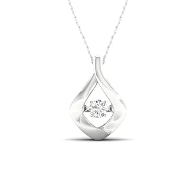10K WHITE GOLD Diamond Pendant Necklace 18inch for Women ( 0.5 Ct / I2 ...