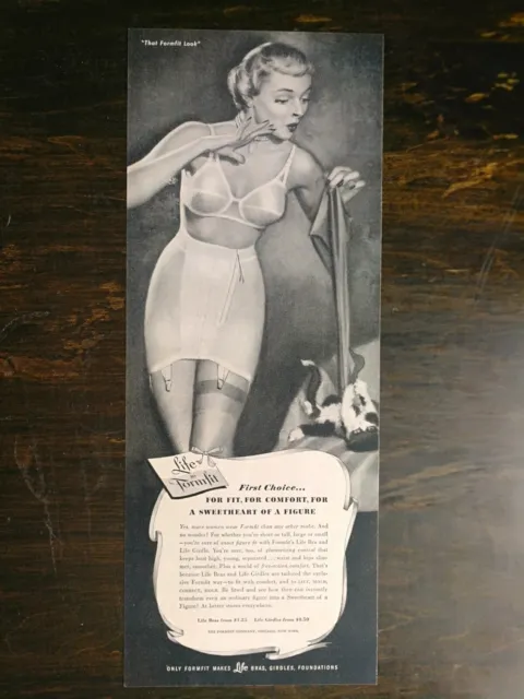 1947 LIFE FORMFIT BRA & GIRDLE Vintage Lingerie Pin Up Style AD Ladies  Underwear $10.99 - PicClick