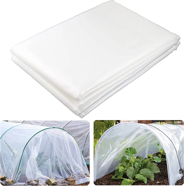 Yowlieu 6 Mil Clear Greenhouse Plastic Sheeting, 6.5' X 9.8' UV Resistant Polye