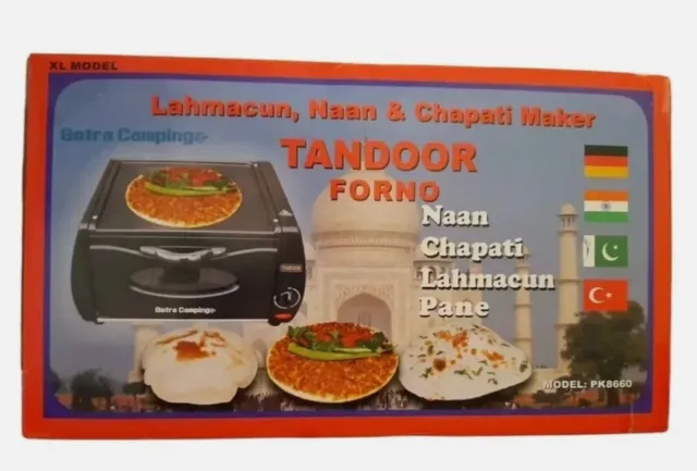 Lahmacun Naah Chapati Pane Pizza Maker TANDOOR Elektroofen + Extra Grillgitter !