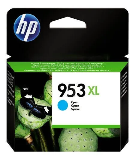 Original HP 953XL Cyan F6U16AE Tinte MHD 09/2025
