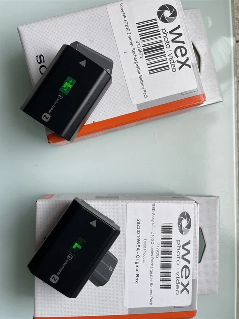 Two Geniune  Sony NP-FZ100 Z-Series Batteries
