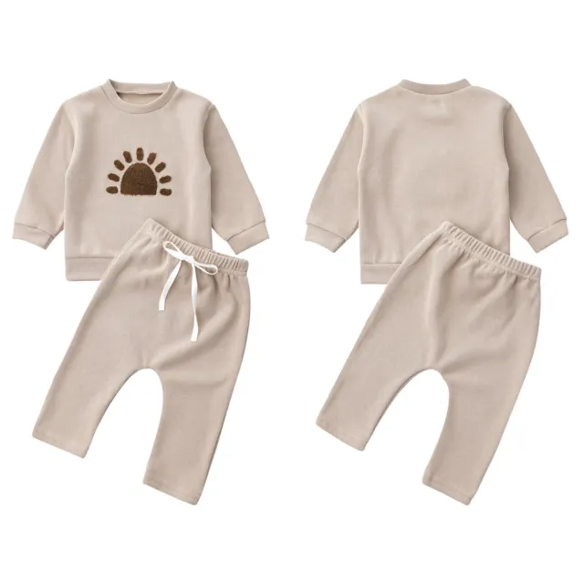 Maglietta pullover bambini maniche lunghe top con pantaloni set 2 pz vestiti a maglia