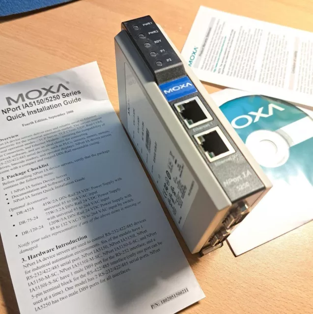 MOXA NPort IA-5250 Server Ethernet Device Switch 2 porte RJ45