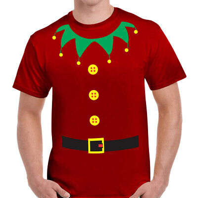 Xmas Christmas Elf Outfit Red T-Shirt Mens Unisex FUNNY TSHIRT Tee Top Gift