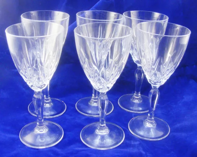 Set of 6 Cut Glass Wine Glasses Red White Large Clear Lead Crystal 2