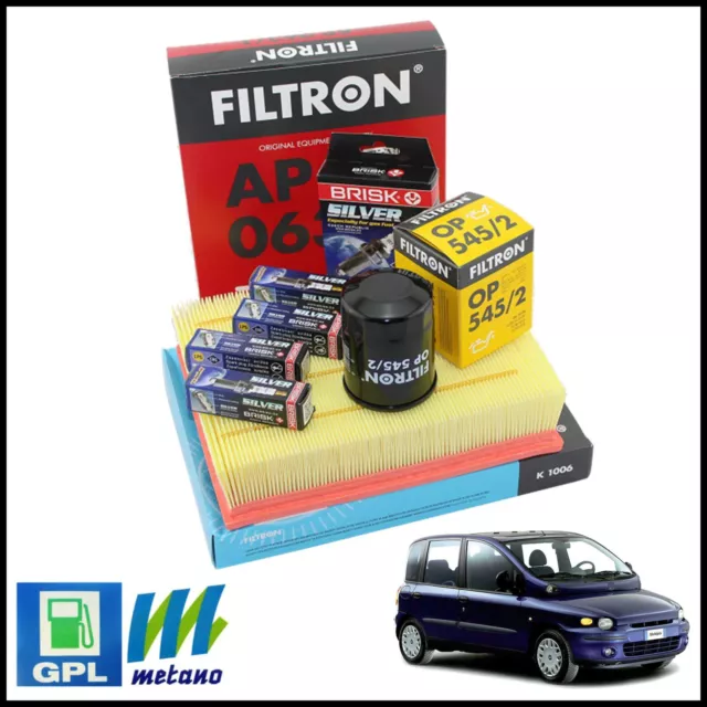 Filtro Aria Olio Abitacolo Candele Fiat Multipla Bipower 1.6 76Kw 1999>