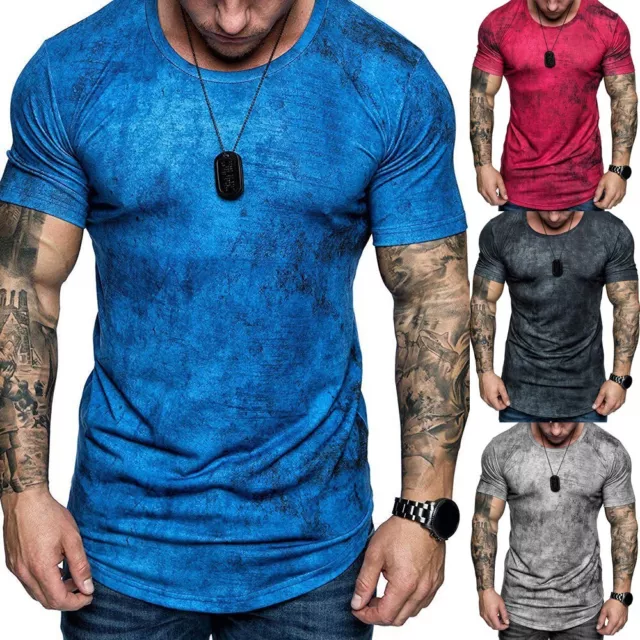 T-shirt casual e cool da uomo muscolo con top stampati in 3D maniche corte