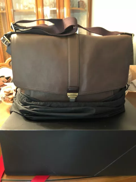 NEW Tumi Men's Messenger Bag with Strap Brown Leather with dust bag