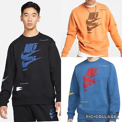 Nike Mens Sweatshirt Jumper Pullover Hoodie Top Black,Blue,Orange S-2XL msrp£65