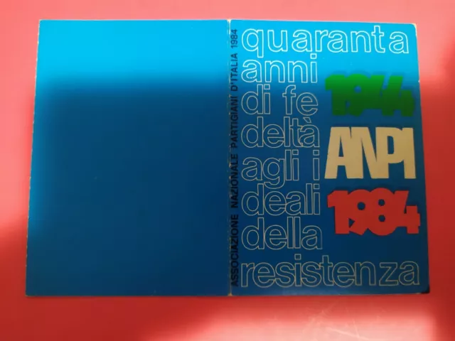 Tessera ANPI 1984 - Sezione Genova-Bolzaneto - Associazione Partigiani D'Italia