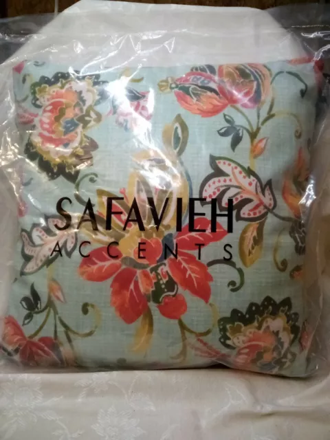 Safavieh - PPL258A-2020- 20 x 20" 20x20 Inch Pillow - Brand New NIB Blue Floral