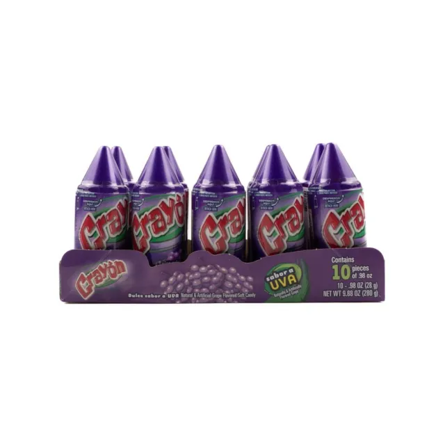 Crayon Uva Lorena Grape Flavored Soft Mexican Candy 10 Pieces