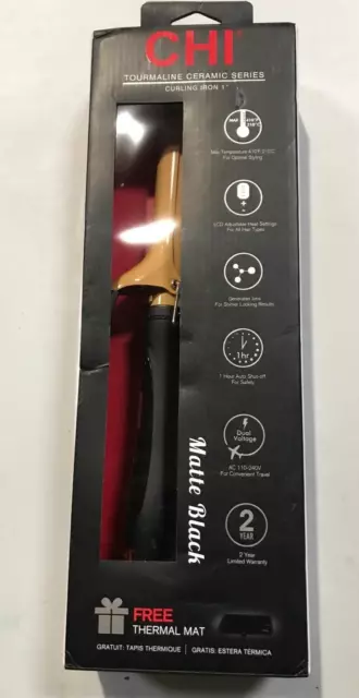 CHI CA1030 Air Texture 1 inch Curling Iron - Black USED