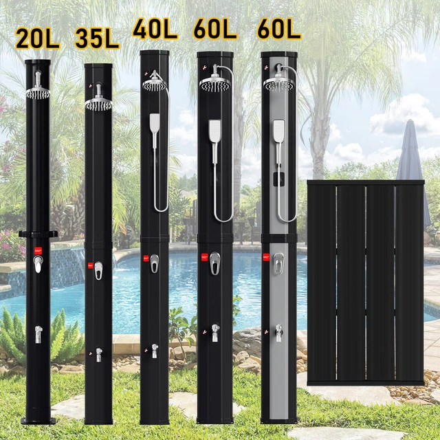 SOLARDUSCHE SCHWARZ SOLAR Dusche Gartendusche Pooldusche 2060L EUR 98