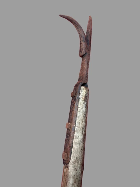 Antique Handmade Primitive Hand-Forged Iron Gaff Hook Harpoon 18th/19th Century 2