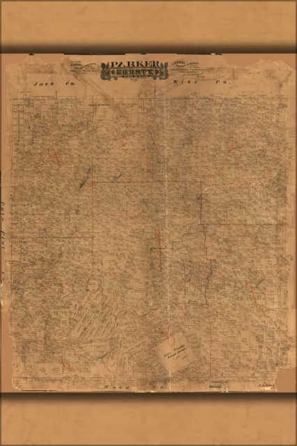 Poster, Many Sizes; Map Of Parker County, State Of Texas 1888