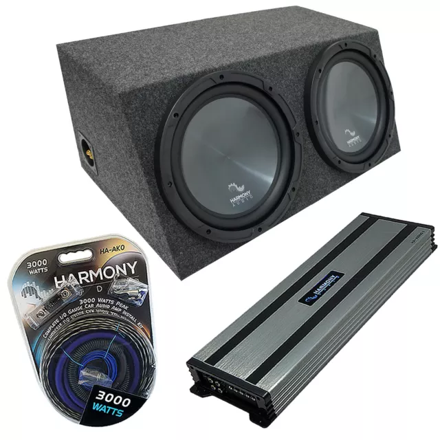 Universal Car Stereo Hatchback Sealed Dual 15" Harmony R154 Sub Box & HA-A1500.1