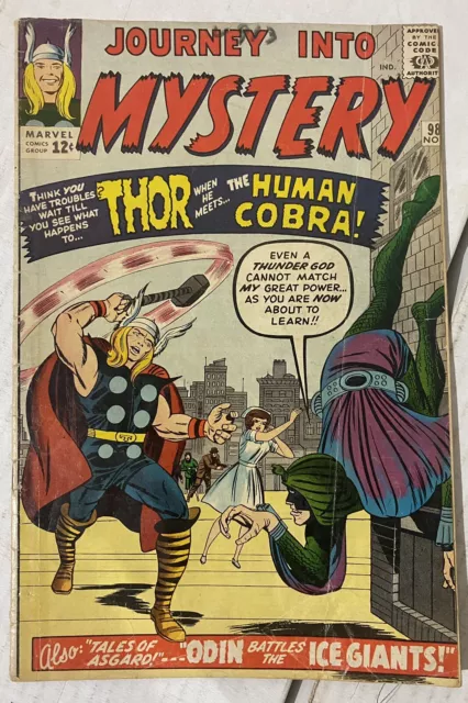 Journey Into Mystery #98 1st App Of Human Cobra! Marvel, 1963 Thor- MCU- GD/VG