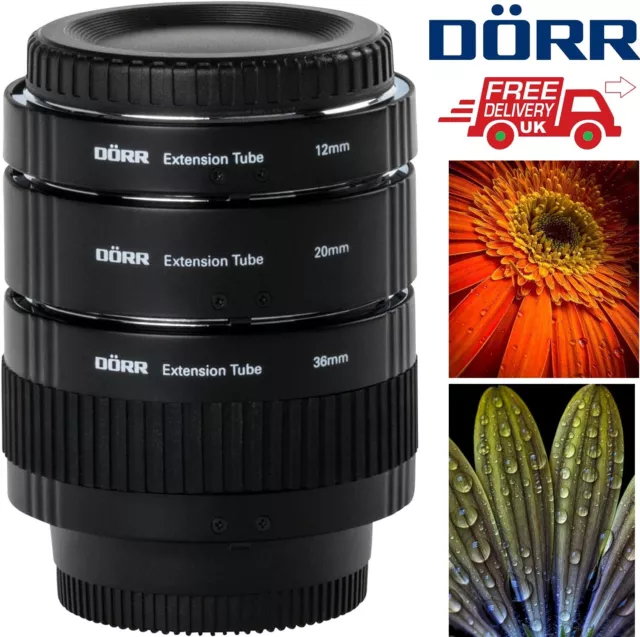 Dorr Extension Tube Set 12/20/36mm Nikon AF Fit 323023 (UK Stock)