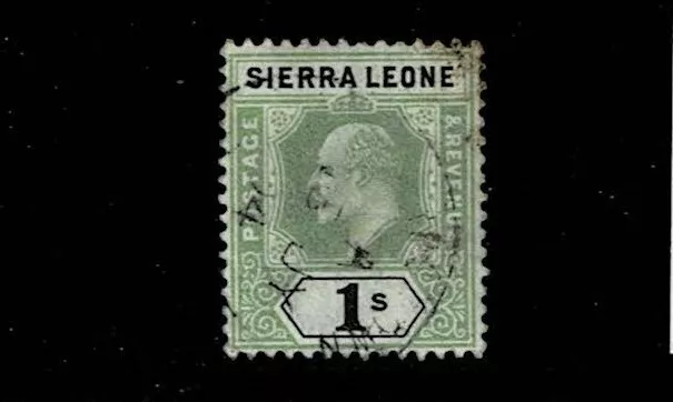 SIERRA LEONE 1903 1s GREEN AND BLACK  USED