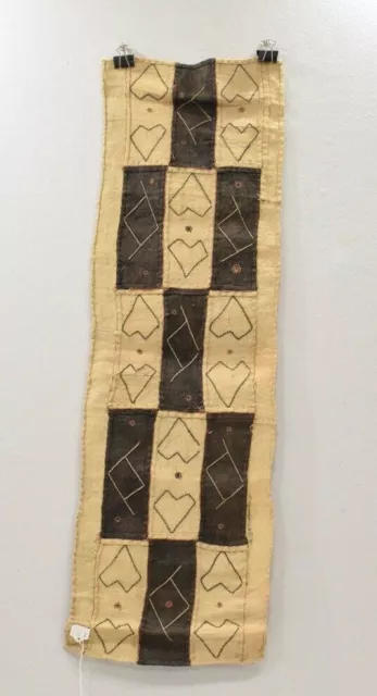 African Kuba Cloth Natural Woven Raffia Table Runner Congo