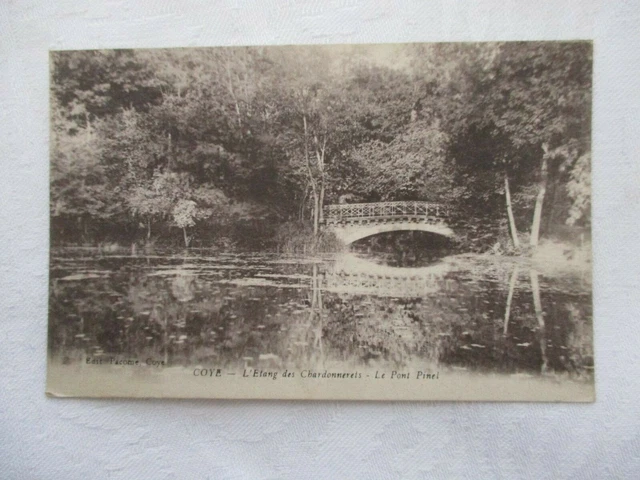 Cpa Dos Vert Oise 60 Coye L'etang Des Chardonnerets Le Pont Pinel