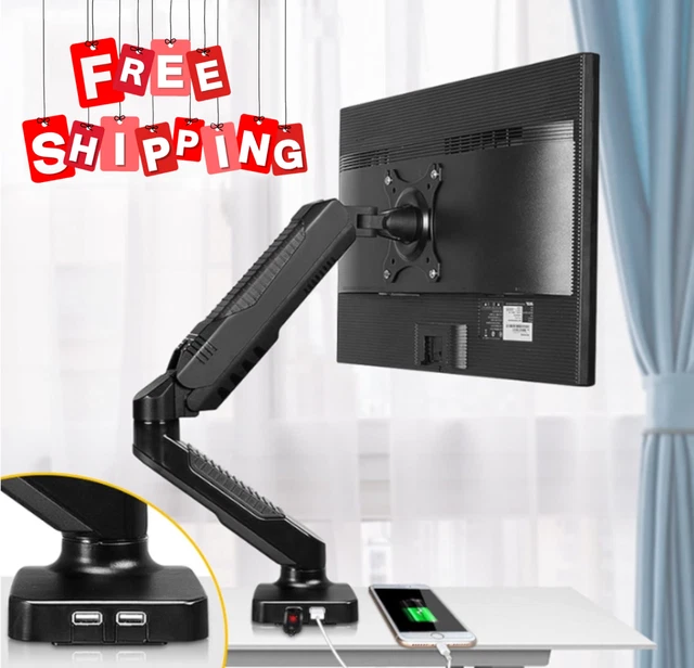 SINGLE MONITOR ARM Gas Spring Monitor Desk Stand Adjustable Swivel