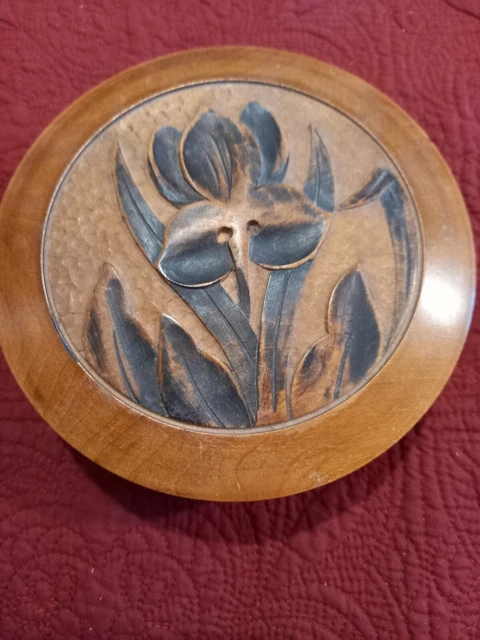 Boîte Ronde En Bois Sculpté, Décorative, Occasion