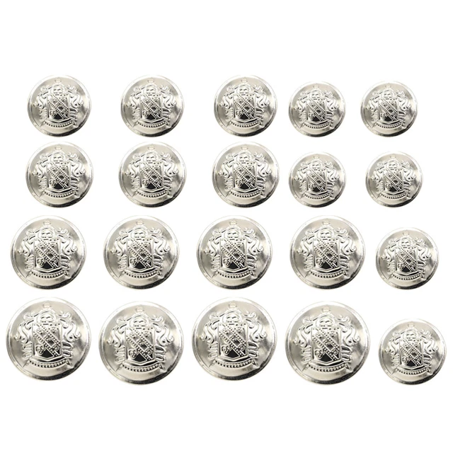 50 Pcs Sew-on Versatile Buttons Decorative Suit Metal Shirt Flat Round