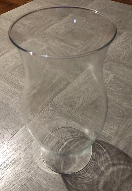 Vtg Clear Glass Chimney Kerosene Hurricane Oil Lamp Shade Lantern Globe 11” Tall
