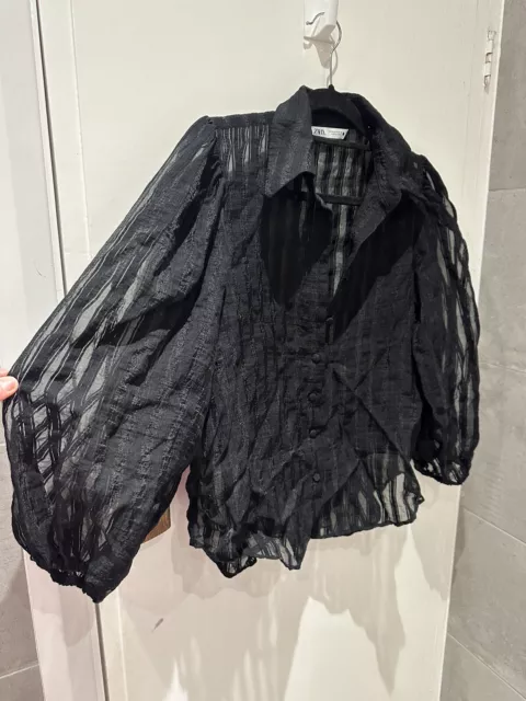 Camicia nera sales trasparente zara