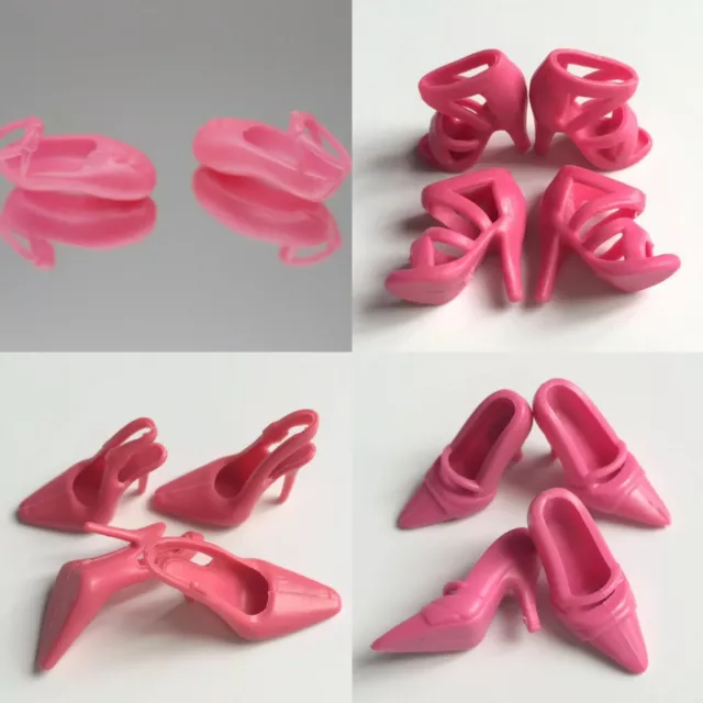 40 Pairs （4 pink）  High Heel pliable silicone Shoes for11.5" (30CM) Doll 64