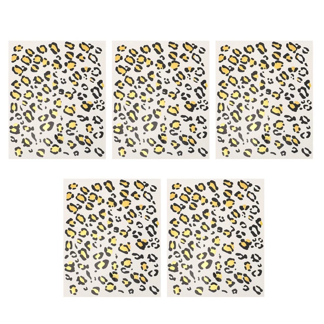 5 Sheets Leopard Leoparden-Tattoo-Aufkleber Dekorative Für Make-up Halloween