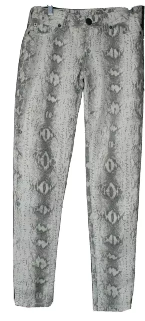 The Real McCoy Jeans Bootlegger Women's Size 26w 33L Paradise Snake Print Gray