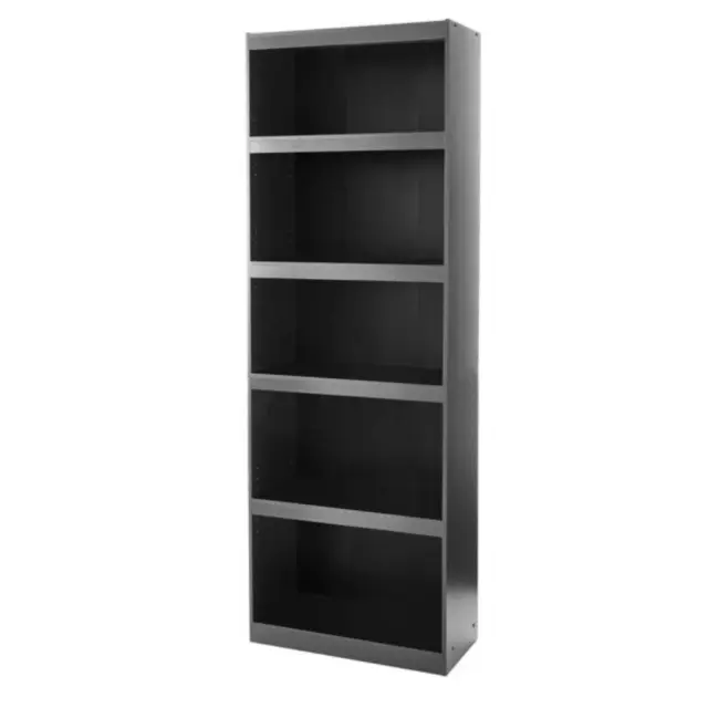 71" Tall Adjustable Framed 5-Shelf Wood Bookcase Storage Shelving Wide Bookshelf