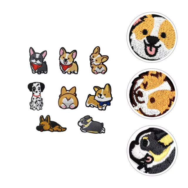 8 Pcs Dog Sewing Patches Puppy Clothing Decals Embroidered Decorate