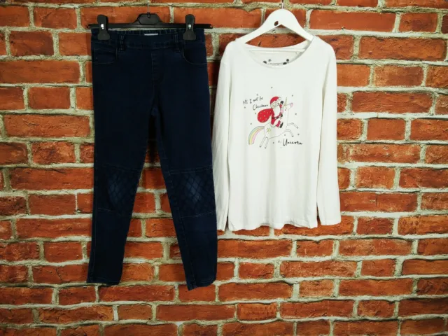 Girls Bundle Age 9-10 Years Bluezoo Next Skinny Jeans T-Shirt Set Sleeve 140Cm