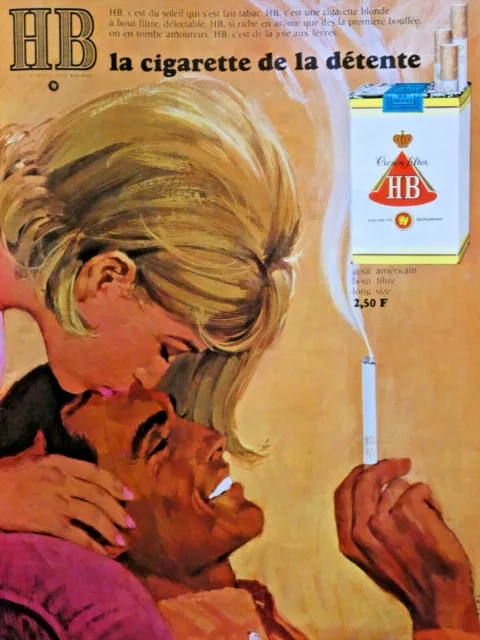 Publicité De Presse 1966 Hb La Cigarette Blonde De La Détente Goût Américain