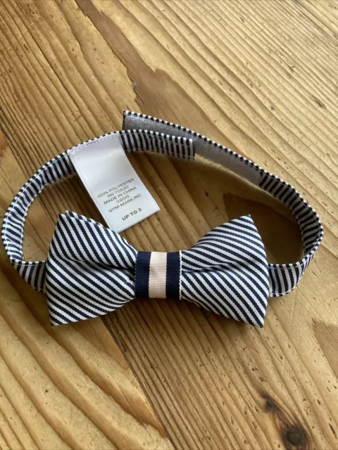 Janie and Jack Rare navy pink stripe boys size 1 2 3 4 bowtie Tie