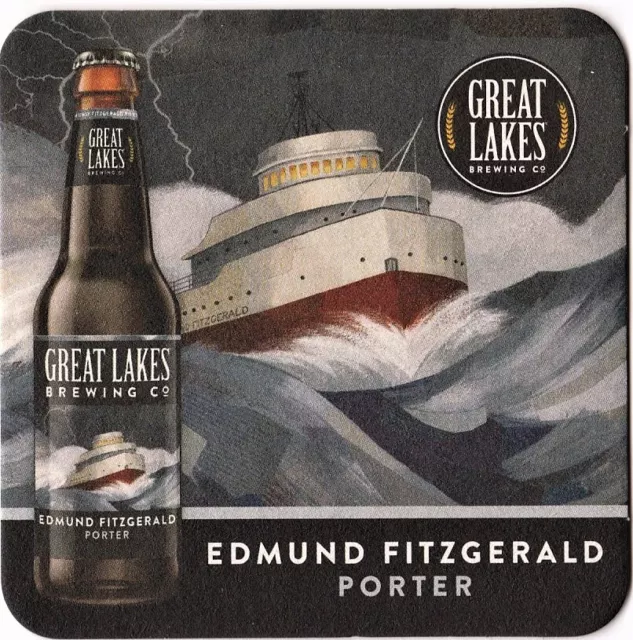 Great Lakes Brewing Co Edmund Fitzgerald Porter  Beer Coaster Cleveland OH