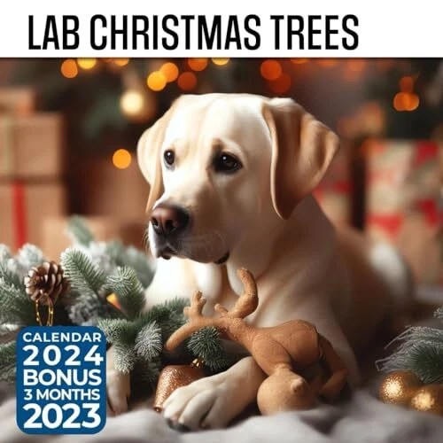 LAB CHRISTMAS TREES Calendar 2024 Jan 2024 to Dec 2024 Bonus 3 Months