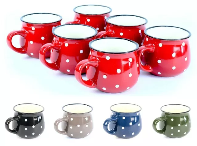 1 - Juego de 6 tazas de cerámica, tazas de café, tazas de té, tazas para...