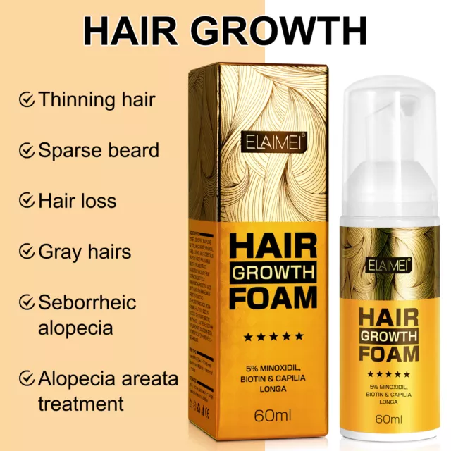 5% Minoxidil Hair Regrowth Foam Treatment for Men Hair Growing Anti Hair Loss