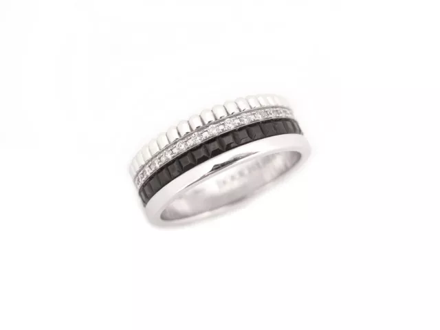 Neuf Bague Boucheron Quatre Black Edition Small 52 Or Blanc Diamants Ring 8100€