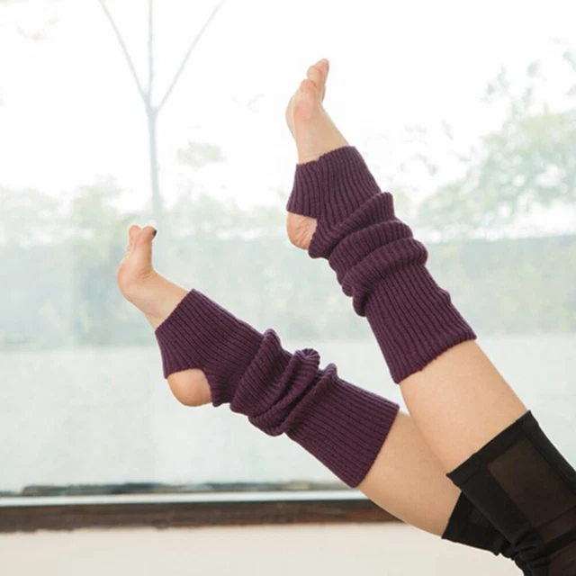 Coppia Polsini Gamba Calze Sport Protezione Latino Danza Yoga Scaldagambe Per Donna