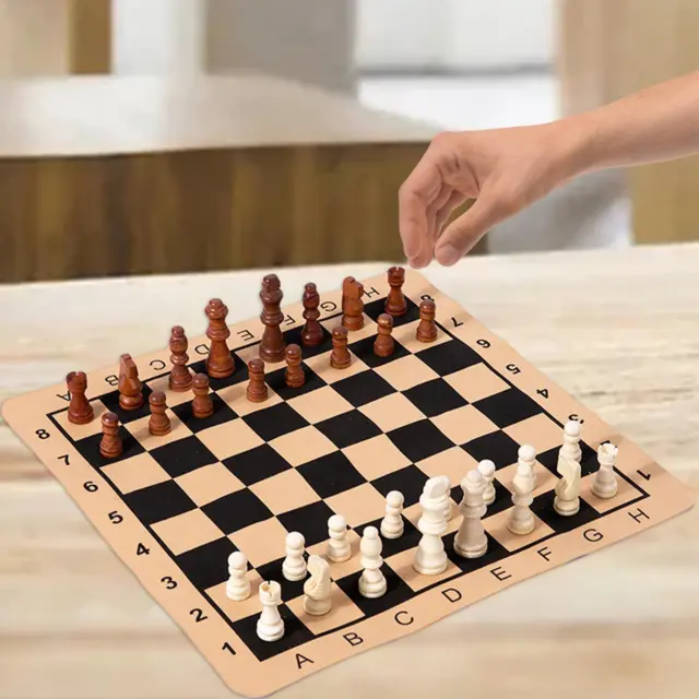 Jeu d'échecs Portable en cuir PU, jeu d'échecs classique d'apprentissage