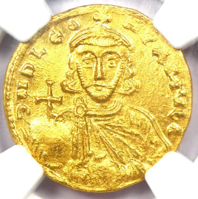 Leo III AV Solidus Gold Byzantine Coin 717-740 AD - Certified NGC MS UNC - Rare!